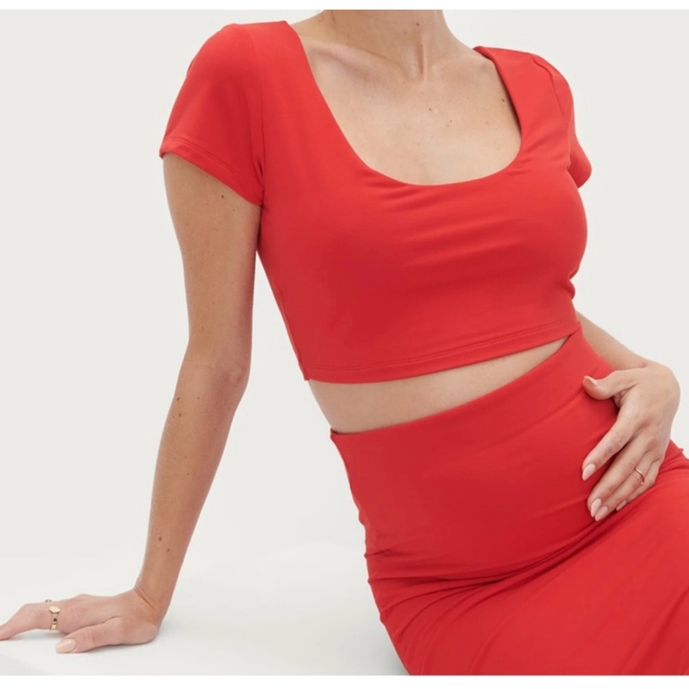 Hatch Maternity Red Pencil Skirt, XS